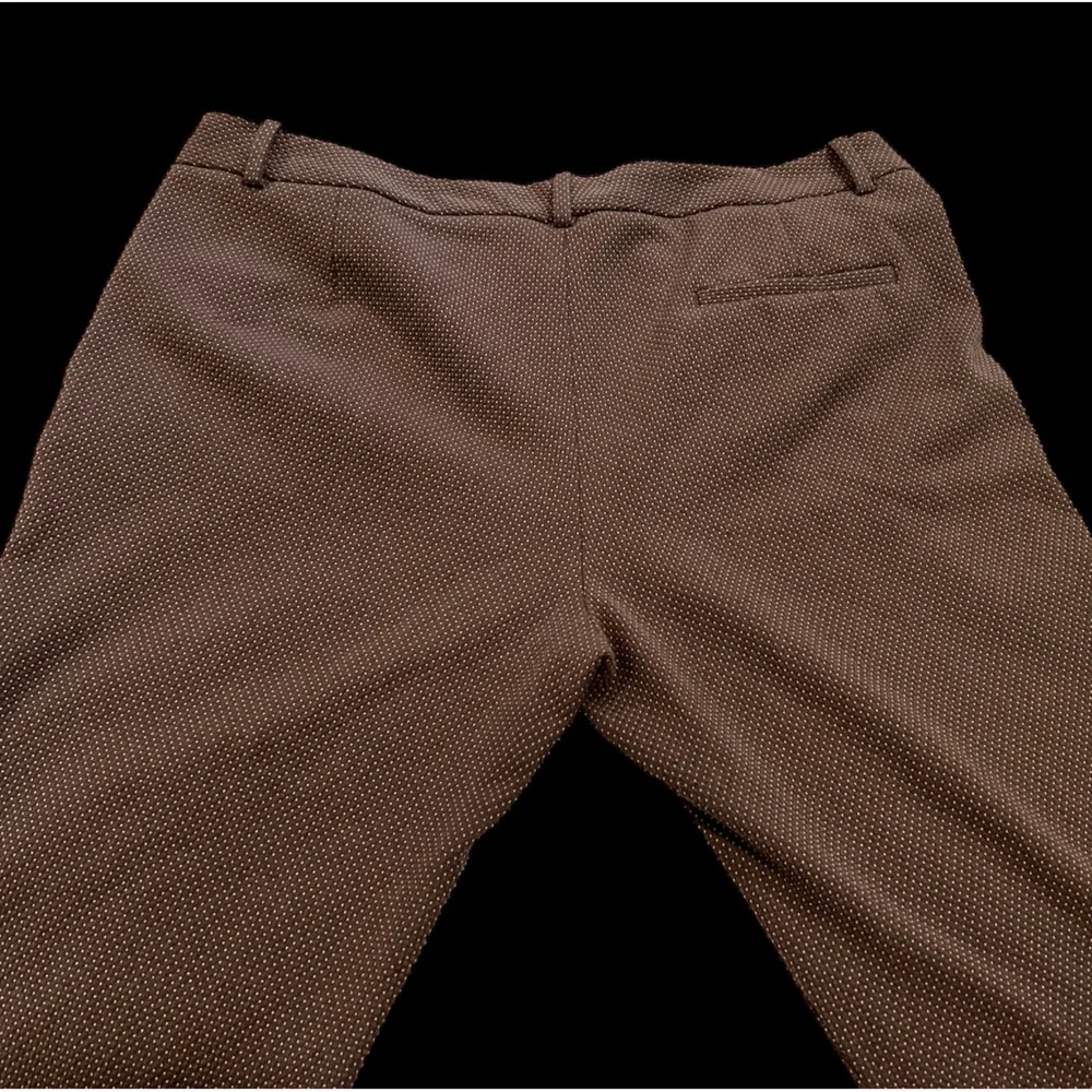 Zara women’s trousers Brown with tiny‎ cream dots size 10